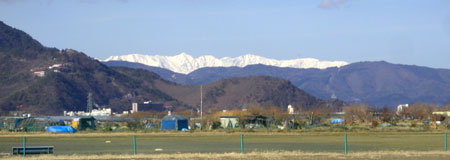 坂城町から見た北アルプス