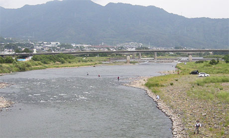 坂城大橋と千曲川
